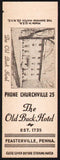 Vintage matchbook cover THE OLD BUCK HOTEL Feasterville Penna salesman sample