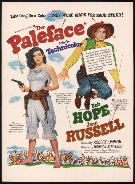 Vintage magazine ad THE PALEFACE movie 1948 starring Bob Hope and Jane Russell