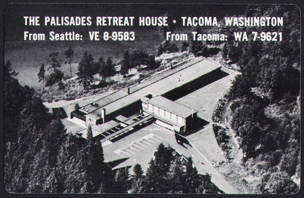 Vintage playing card THE PALISADES RETREAT HOUSE with picture Tacoma Washington