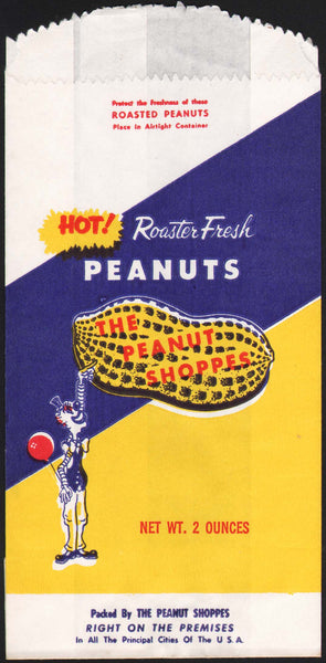 Vintage bag THE PEANUT SHOPPES Roaster Fresh clown in All The Principal Cities