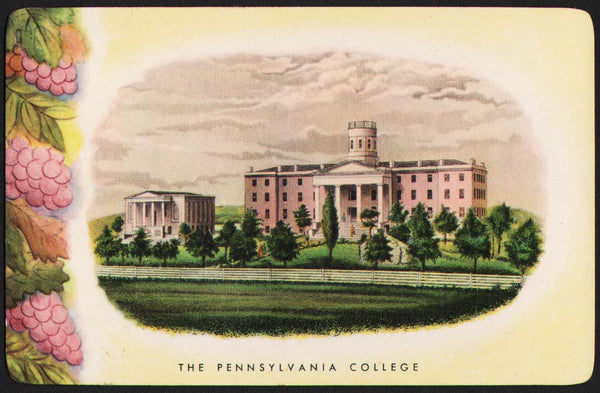 Vintage playing card THE PENNSYLVANIA COLLEGE building pictured Gettysburg PA