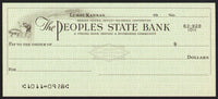 Vintage bank check THE PEOPLES STATE BANK pig cow wheat Luray Kansas n-mint+