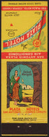 Vintage matchbook cover THE PLAZA HOTEL woman San Antonio Corpus Christi Texas