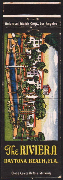Vintage matchbook cover THE RIVIERA old hotel pictured Daytona Beach Florida