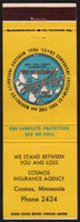 Vintage matchbook cover THE SAINT PAUL COMPANIES globe pictured Cosmos Minnesota