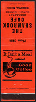 Vintage matchbook cover THE SHAMROCK CAFE coffee cup pictured Geneva Minnesota