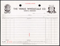 Vintage receipt THE VENUS WHOLESALE CO Paints Varnishes Geneva Nebraska 1950s