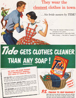 Vintage magazine ad TIDE detergent 1951 couple square dancing Dink Siegel art
