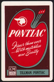 Vintage playing card PONTIAC GM General Motors Tillman Pontiac with indian logo