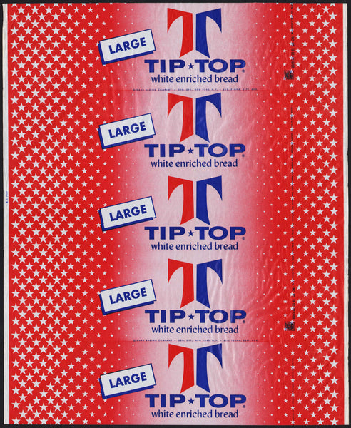 Vintage bread wrapper TIP TOP LARGE Ward Baking New York NY unused new old stock