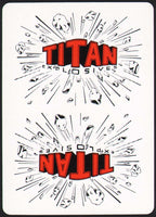 Vintage playing card TITAN EXPLOSIVES exploding logos British Columbia Canada