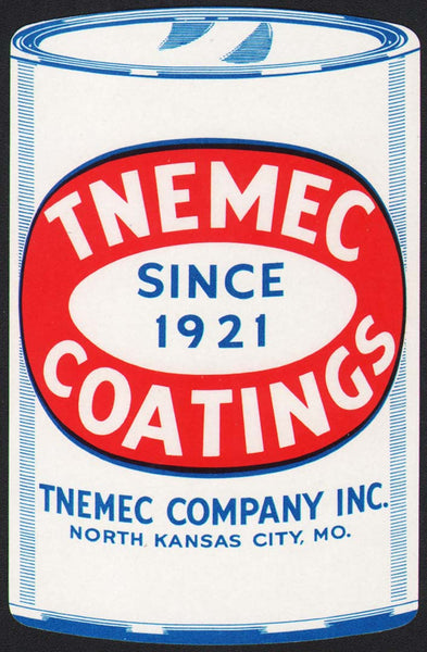 Vintage playing card TNEMEC COATINGS die cut can Since 1921 North Kansas City MO