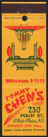 Vintage matchbook cover TOMMY CHENS restaurant Chinese graphics White Plains NY