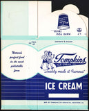 Vintage box TOMPKINS ICE CREAM boy girl cone Rockford Illinois unused n-mint