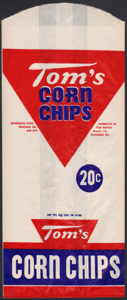 Vintage bag TOMS CORN CHIPS Tom Huston Peanut Co Columbus Georgia unused n-mint