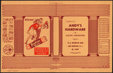 Vintage book cover TOOTSIE ROLL Andys Hardware Lake Hiawatha NJ unused n-mint+