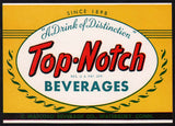 Vintage soda pop bottle label TOP NOTCH BEVERAGES Waterbury Connecticut n-mint+