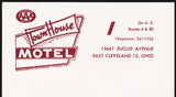 Vintage letterhead TOWN HOUSE MOTEL Us Routes 6 and 20 East Cleveland Ohio n-mint+