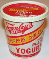 Vintage paper cup TOWNLEYS DAIRY YOGURT with matching lid Oklahoma City Oklahoma