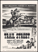 Vintage magazine ad TRAIL STREET movie from 1947 Bat Masterson Randolph Scott