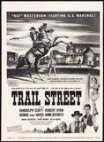 Vintage magazine ad TRAIL STREET movie from 1947 Bat Masterson Randolph Scott