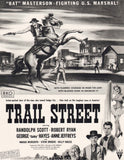 Vintage magazine ad TRAIL STREET movie from 1947 Bat Masterson Randolph Scott