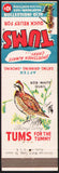 Vintage matchbook cover TUMS For The Tummy hunter and Bob White Quail pictured