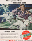Vintage magazine ad TUMS Antacid from 1948 When you cant Sleep Don't count Sheep