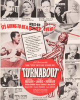 Vintage magazine ad TURNABOUT movie from 1940 Adolphe Menjou and Carole Landis