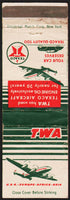 Vintage matchbook cover TWA Connie plane pictured Texaco Aircraft Engine Oil