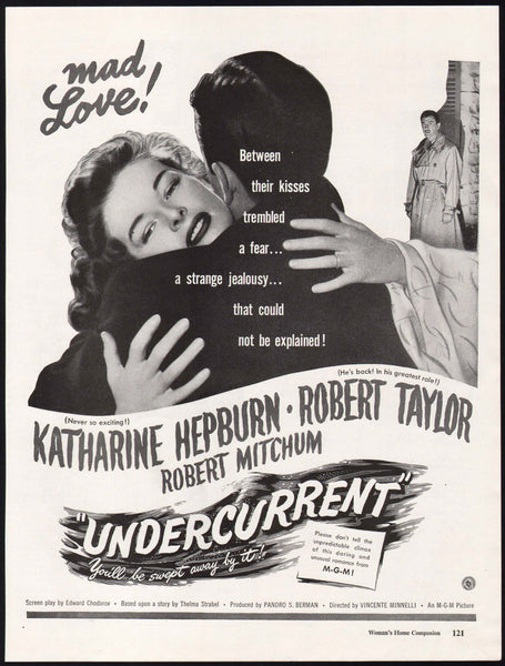 Vintage magazine ad UNDERCURRENT #1 movie 1946 Katharine Hepburn and Robert Taylor