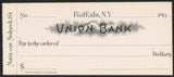 Vintage bank check UNION BANK Buffalo NY dated 1890s unused new old stock n-mint