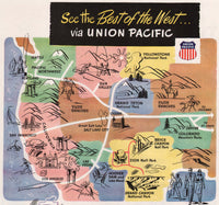 Vintage magazine ad UNION PACIFIC RAILROAD 1948 Best of the West states map pictured