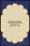 Vintage playing card UNITED HOME BANK and TRUST blue background Mason City Iowa