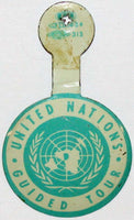 Vintage lapel pin UNITED NATIONS GUIDED TOUR older one in excellent+ condition