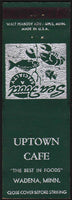Vintage matchbook cover UPTOWN CAFE lobster and fish pictured Wadena Minnesota