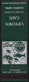 Vintage matchbook cover UPTOWN CAFE lobster and fish pictured Wadena Minnesota