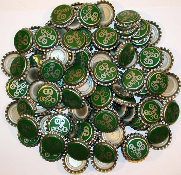 Soda pop bottle caps Lot of 100 UPTOWN heart picture plastic lined new old stock