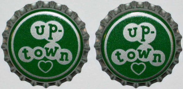 Soda pop bottle caps UPTOWN Lot of 2 heart pictured plastic lined new old stock