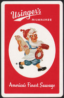 Vintage playing card USINGERS red Americas Finest Sausage Milwaukee Wisconsin