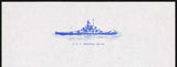 Vintage letterhead USS INDIANA BB-58 battleship pictured WWII unused n-mint+
