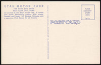 Vintage postcard UTAH MOTOR PARK Salt Lake City Utah cottages pictured unused