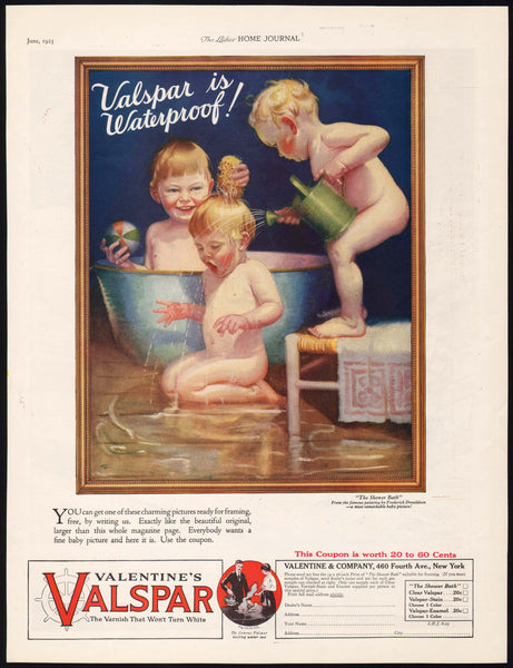 Vintage magazine ad VALENTINES VALSPAR VARNISH 1925 The Shower Bath Donaldson