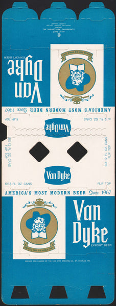 Vintage carton VAN DYKE Export Beer man pictured St Charles Missouri unused n-mint