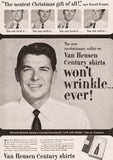 Vintage magazine ad VAN HEUSEN shirts from 1953 Ronald Regan in Law and Order