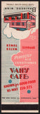 Vintage matchbook cover VANS CAFE with the cafe pictured from Brainerd Minnesota