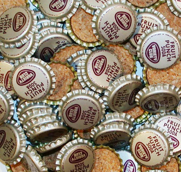 Soda pop bottle caps Lot of 25 VARIETY CLUB FRUIT PUNCH cork lined new old stock