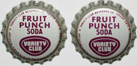 Soda pop bottle caps VARIETY CLUB FRUIT PUNCH Lot of 2 cork lined new old stock