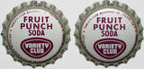 Soda pop bottle caps Lot of 12 VARIETY CLUB FRUIT PUNCH cork lined new old stock