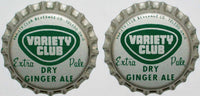 Soda pop bottle caps Lot of 12 VARIETY CLUB GINGER ALE cork lined new old stock